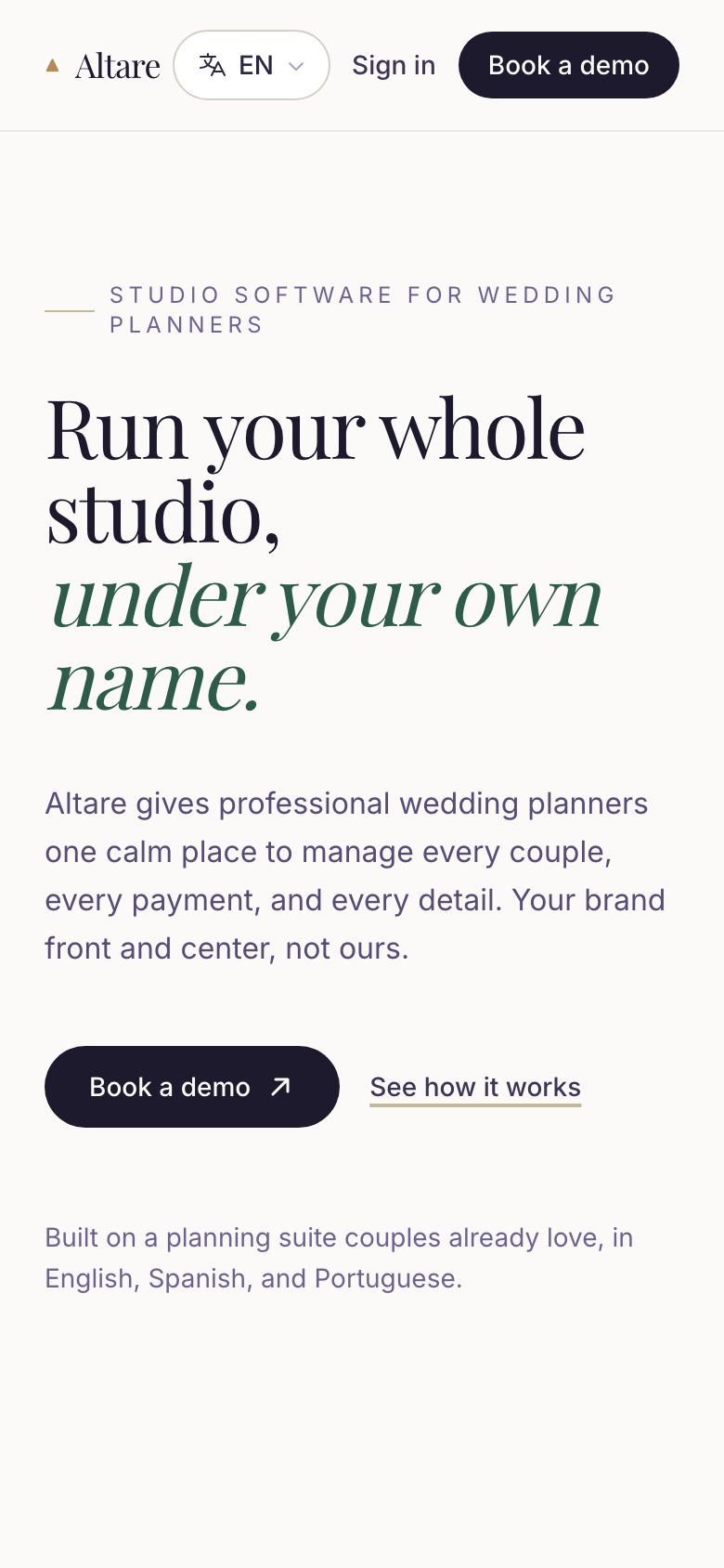The Altare home page